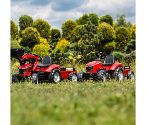 FALK Traktor Massey Ferguson Czerwony na Pedały z Przyczepką od 3 Lat