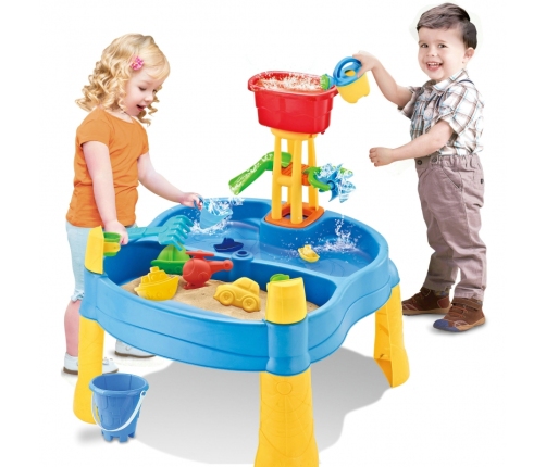 WOOPIE Stolik Wodny 2w1 Piaskownica Młyn 14 akc.