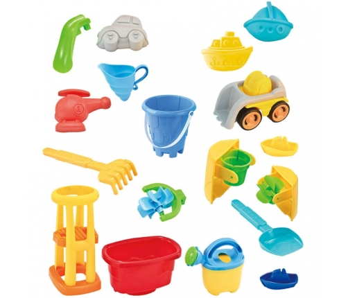 WOOPIE Stolik Wodny 2w1 Piaskownica Młyn 14 akc.