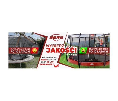 BERG Trampolina Favorit Gray 430 cm + Siatka Bezpieczeństwa Comfort + Gra Zręcznościowo Logiczna LEVELS