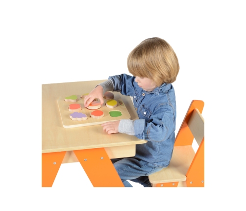 MASTERKIDZ Drewniany Sorter Kształtów Kolorowe Owoce Montessori