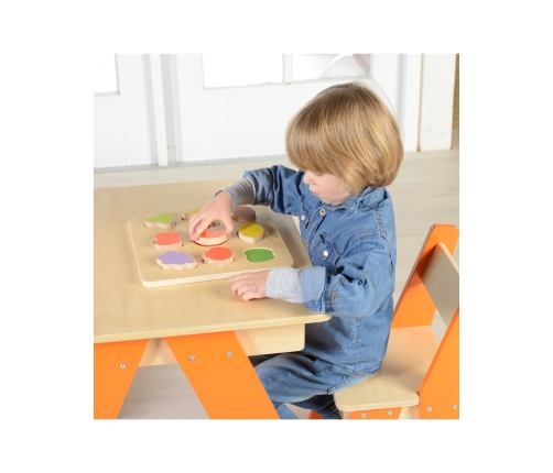 MASTERKIDZ Drewniany Sorter Kształtów Kolorowe Owoce Montessori