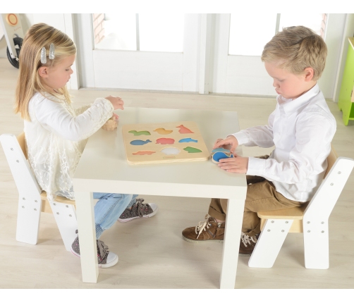 MASTERKIDZ Drewniany Sorter Kształtów Kolorowe Zwierzątka Montessori