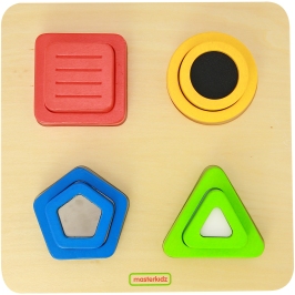 MASTERKIDZ Drewniany Sorter Kształtów Materiałów Faktury Powierzchni Montessori MASTERKIDZ Drewniany Sorter Kształtów Materiałów Faktury Powierzchni Montessori