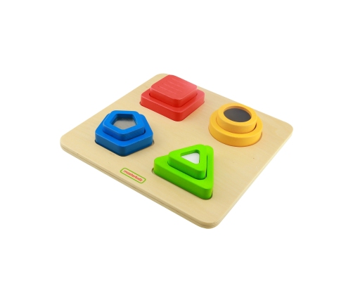 MASTERKIDZ Drewniany Sorter Kształtów Materiałów Faktury Powierzchni Montessori