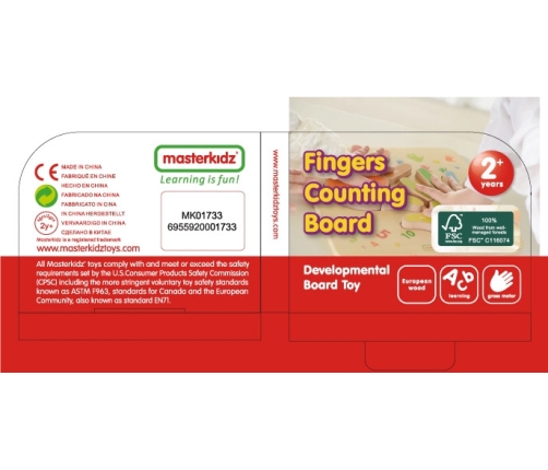 MASTERKIDZ Edukacyjna Tabliczka Drewniana Liczenie Na Palcach
