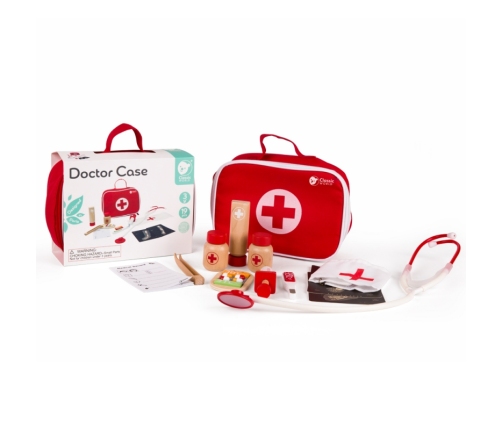 CLASSIC WORLD Drewniany Zestaw Walizka Małego Doktora Lekarza 19 el.