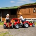 Traktors ar pedāļiem ar kausu un piekabi FALK Massey Ferguson Red