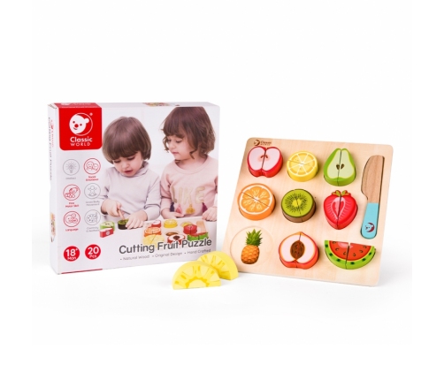 CLASSIC WORLD Zestaw do Krojenia Owoców na Rzepy MONTESSORI 20 el.