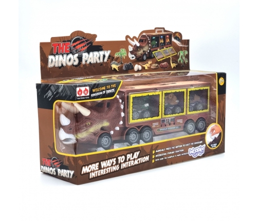 WOOPIE Cięzarówka Dinozaur z Wyrzutnią i Samochodzikami 15 el.