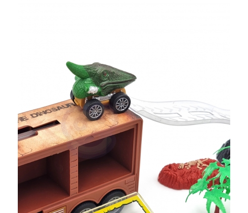 WOOPIE Cięzarówka Dinozaur z Wyrzutnią i Samochodzikami 15 el.