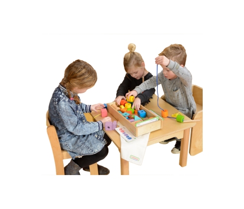 MASTERKIDZ Duża Drewniana Nawlekanka Sznurowanka Montessori