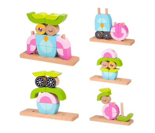 Kreatywne Drewniane Klocki Przestrzenne 3d Classic World Sowa