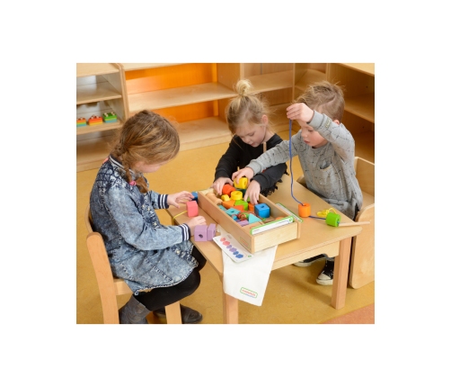 MASTERKIDZ Duża Drewniana Nawlekanka Sznurowanka Montessori