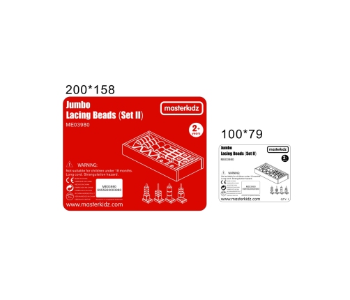 MASTERKIDZ Duża Drewniana Nawlekanka Sznurowanka Montessori