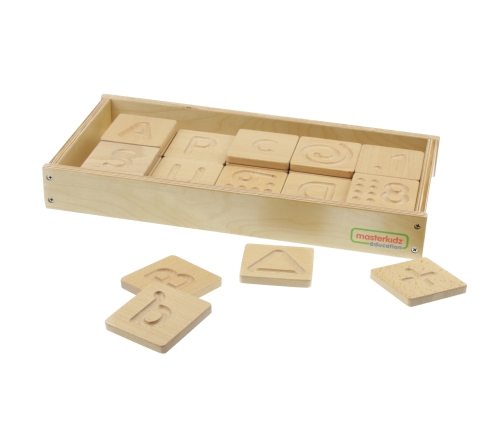 Zabawka Sensoryczna Rozpoznaj Dotykiem Literki Cyfry Kształty Masterkidz Montessori