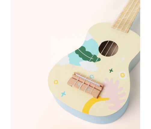 CLASSIC WORLD Drewniane Ukulele Gitara dla Dzieci Niebieskie
