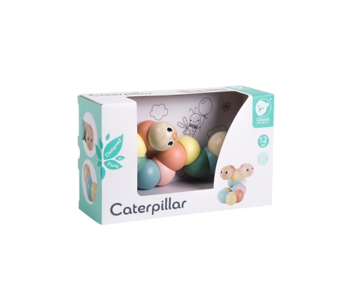 CLASSIC WORLD Drewniana Gąsienica Kolorowa do Zginania i Skręcania