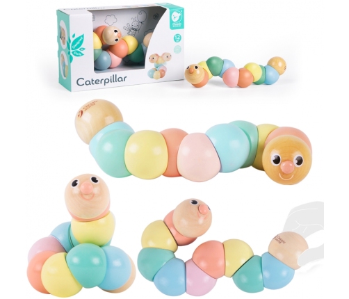 CLASSIC WORLD Drewniana Gąsienica Kolorowa do Zginania i Skręcania