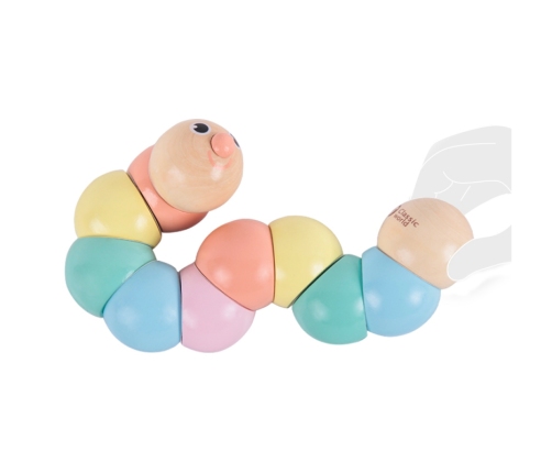 CLASSIC WORLD Drewniana Gąsienica Kolorowa do Zginania i Skręcania