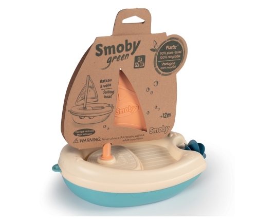 SMOBY Little Green Żaglówka Łódka do Wody z Bioplastiku