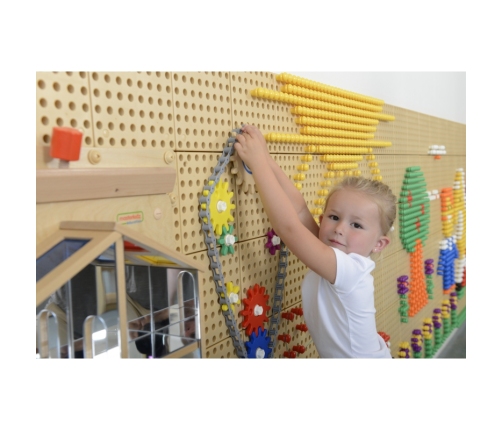 MASTERKIDZ Tablica Ścienna Koła Zębate i Łańcuch 79 El. Zbuduj własny mechanizm