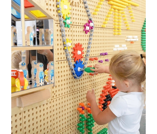 MASTERKIDZ Tablica Ścienna Koła Zębate i Łańcuch 79 El. Zbuduj własny mechanizm