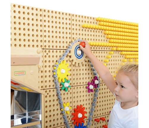 MASTERKIDZ Tablica Ścienna Koła Zębate i Łańcuch 79 El. Zbuduj własny mechanizm