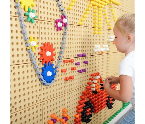 MASTERKIDZ Tablica Ścienna Koła Zębate i Łańcuch 79 El. Zbuduj własny mechanizm