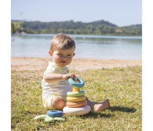 SMOBY Little Green Duża Piramidka z Krążków Bioplastik Palma 6el.