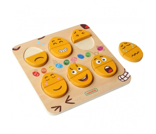 MASTERKIDZ Tablica do Nauki Emocji Drewniane Jajka jaki Humor? Montessori