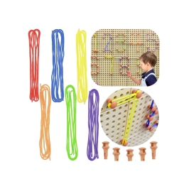 MASTERKIDZ Zestaw Kołeczki i Sznurki - Do Tablicy Naukowo-Kreatywnej STEM MASTERKIDZ Zestaw Kołeczki i Sznurki - Do Tablicy Naukowo-Kreatywnej STEM