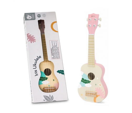 CLASSIC WORLD Drewniane Ukulele Gitara dla Dzieci Różowa