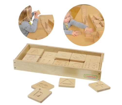 Zabawka Sensoryczna Rozpoznaj Dotykiem Literki Cyfry Kształty Masterkidz Montessori