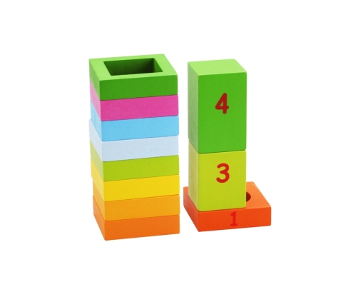 CLASSIC WORLD Układanka Nauka Kształtów i Liczenia 5w1 Domino Sorter MONTESSORI 28 el.