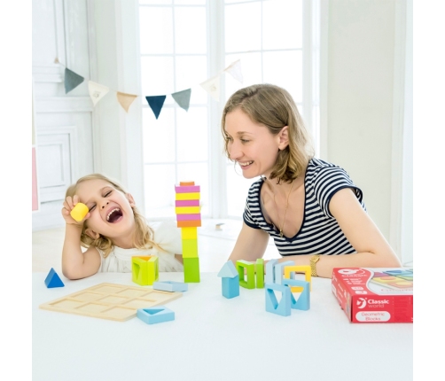 CLASSIC WORLD Układanka Nauka Kształtów i Liczenia 5w1 Domino Sorter MONTESSORI 28 el.