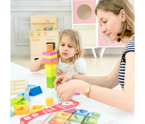 CLASSIC WORLD Układanka Nauka Kształtów i Liczenia 5w1 Domino Sorter MONTESSORI 28 el.