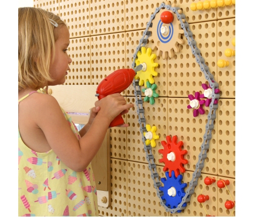 Koła Zębate Zbuduj Własny Mechanizm - Tablica Naukowo-Kreatywna Masterkidz STEM