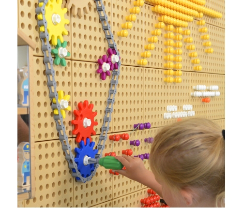 Koła Zębate Zbuduj Własny Mechanizm - Tablica Naukowo-Kreatywna Masterkidz STEM