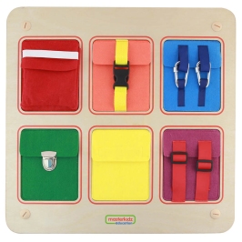 MASTERKIDZ Drewniana Tablica Manipulacyjna Ścienna Flex Kolorowe Kieszonki Klamry i Rzepy MASTERKIDZ Drewniana Tablica Manipulacyjna Ścienna Flex Kolorowe Kieszonki Klamry i Rzepy