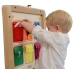 MASTERKIDZ Drewniana Tablica Manipulacyjna Ścienna Flex Kolorowe Kieszonki Klamry i Rzepy