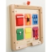 MASTERKIDZ Drewniana Tablica Manipulacyjna Ścienna Flex Kolorowe Kieszonki Klamry i Rzepy