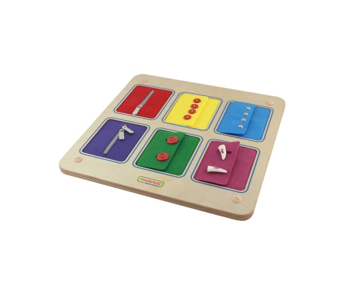 MASTERKIDZ Tablica Ścienna Otwieranie I Zamykanie Zamków Suwaki Guziki Montessori