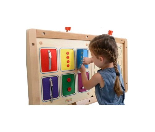 MASTERKIDZ Tablica Ścienna Otwieranie I Zamykanie Zamków Suwaki Guziki Montessori