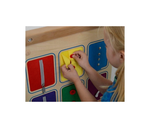 MASTERKIDZ Tablica Ścienna Otwieranie I Zamykanie Zamków Suwaki Guziki Montessori