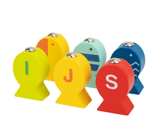 Tooky Toy Drewniana Gra Łowienie Rybek Nauka Literek 29 el.