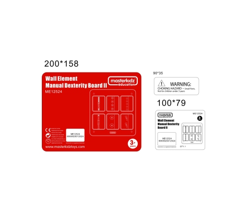 MASTERKIDZ Tablica Ścienna Otwieranie I Zamykanie Zamków Suwaki Guziki Montessori