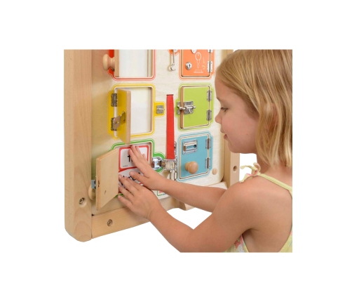 MASTERKIDZ Nauka Otwierania i Zamykania Zamków Ścienna Tablica Manipulacyjna