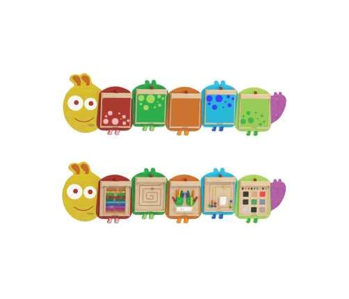 MASTERKIDZ System do Montażu 5 Ściennych Tablic Edukacyjnych Flex - Gąsienica