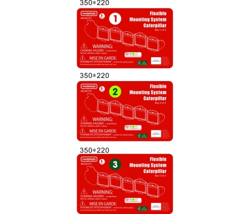 MASTERKIDZ System do Montażu 5 Ściennych Tablic Edukacyjnych Flex - Gąsienica